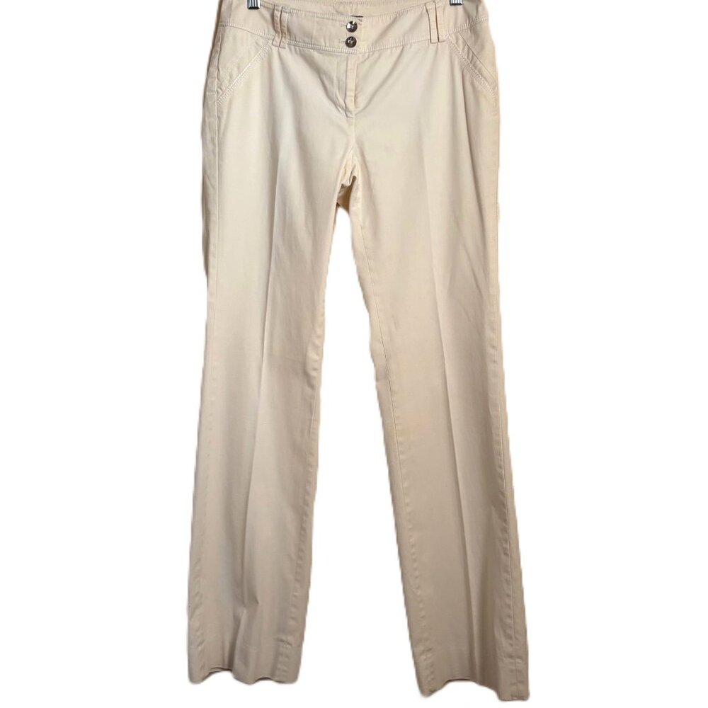 WHBM Legacy Modern Boot Leg Pant Lined Cream Size 2R